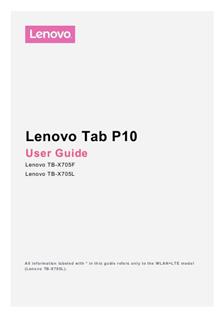 Lenovo P10 manual. Smartphone Instructions.